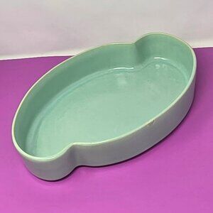 Vintage‎ Oval Ceramic Serving Dish Light Green Glaze Art Ware By Pacific